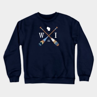 Paddle WI, Wisconsin Lake Life Painted Oars Crewneck Sweatshirt